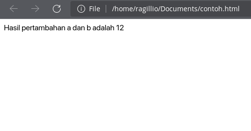 Output kode javascript yang dihasilkan